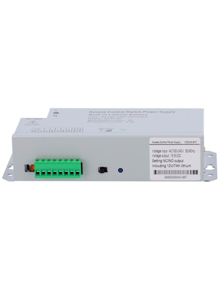 ALIMENTADOR PARA CONTROL DE ACCESO - CONFIGURABLE NO/NC - SALIDA DC 13.5V / 3.5A - SIN CAJA - BATERÍA AUXILIAR DE LITIO 12V / 7A
