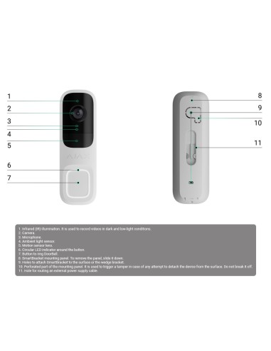 DOORBELL 4 MP CON IA INTEGRADA  - DETECTOR PIR ALCANCE HASTA 4 M - AUDIO BIDIRECCIONAL CON CANCELACIÓN DE RUIDO - VISIÓN NOCTURN