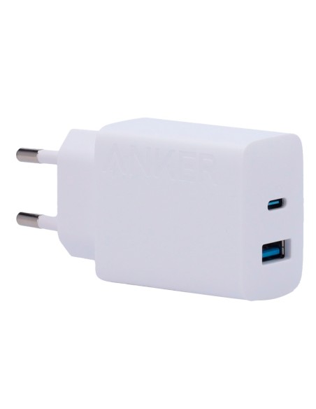 ANKER - CHARGEUR USB - PUISSANCE 20W - CHARGE RAPIDE  - SORTIE USB-C ET USB-A - COULEUR BLANCHE