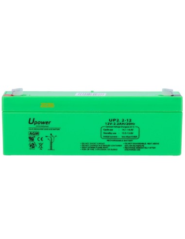 UPOWER - BATERÍA RECARGABLE - TECNOLOGÍA PLOMO ÁCIDO AGM - VOLTAJE 12 V - CAPACIDAD 2.2 AH - 66 X 178 X 35 MM/ 960 G - PARA RESP