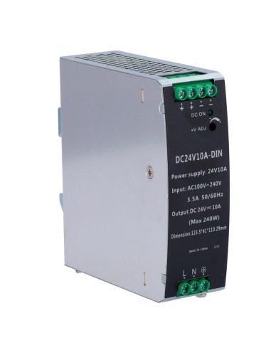 FUENTE DE ALIMENTACIÓN CONMUTADA - SALIDA DC 24 V 10 A / 240 W - 2 SALIDAS - VOLTAJE ENTRADA 90 V ~ 264 V - 100 (FO) X 94 (AL) X