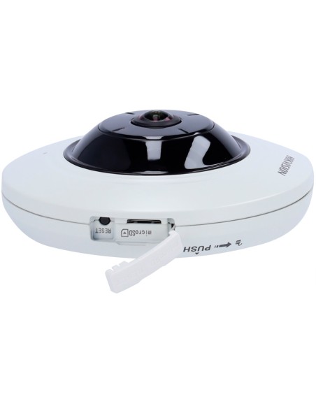 HIKVISION - CÁMARA IP FISHEYE 5 MPX (2560×1920) - LENTE 1.05 MM FISHEYE - IR LEDS ALCANCE 8 M - MICRÓFONO INTEGRADO | POE (IEEE8