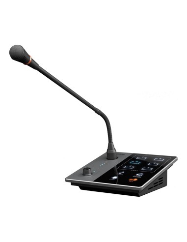 MICRÓFONO DE PUPITRE - PULSADOR PARA ANUNCIOS - HASTA 6 MICROS ENCADENABLES - ALIMENTACIÓN MEDIANTE AMPLIFICADOR - COMPATIBLE CO