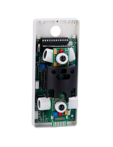 DETECTOR EXTERIOR DUEVI BAJO CONSUMO - PREPARADO PARA INTEGRAR TRANSMISOR DE TERCEROS - DOBLE PIR POR CADA LADO Y DOBLE PIR FRON