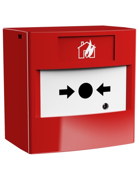 MANUAL ALARM BUTTON VIA RADIO  - AMPLITUDE/FREQUENCY WITH AUTOMATIC OPTIMIZATION - RESETTABLE ELEMENT - DEVICE ACTIVATED" WARNI