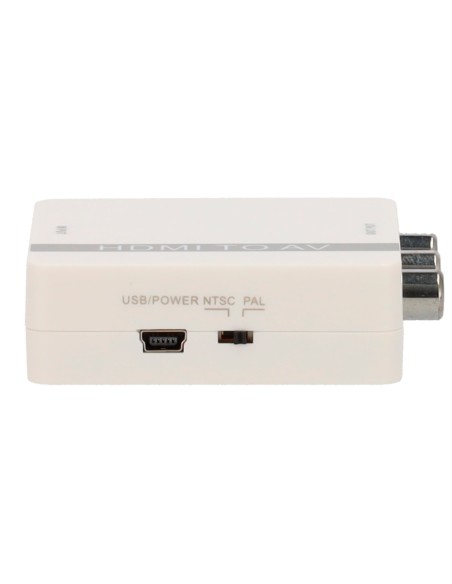 CONVERTIDOR HDMI A AV - 1 ENTRADA HDMI - 1 SALIDA AV - RESOLUCIÓN DE SALIDA PAL/NTSC - RESOLUCIÓN ENTRADA DE VÍDEO 1080P - SALID