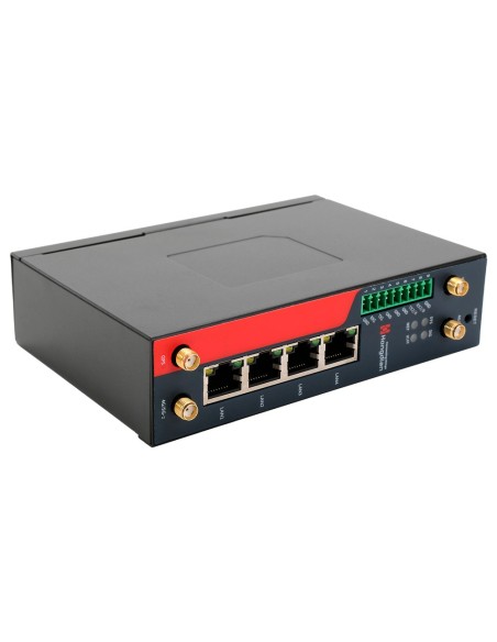 HONGDIAN ROUTER INDUSTRIAL 4G - 4G CAT 4 - 4 PUERTOS POE+ ETHERNET RJ45 10/100/1000  - RANURA TARJETA SIM 4G/3G - PUERTOS RS232/