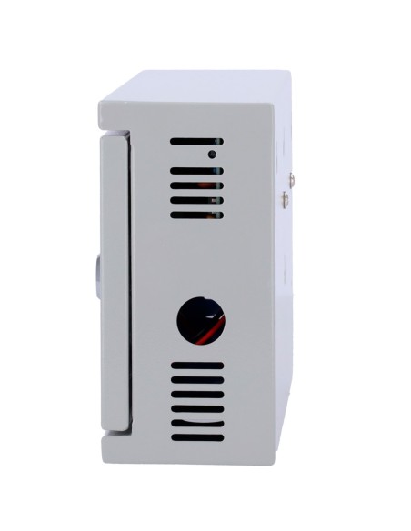 ALIMENTADOR PARA CONTROL DE ACCESO - CONFIGURABLE NO/NC - SALIDA DC 13.5V / 2A - CAJA DE METAL CON CERRADURA - BATERÍA AUXILIAR