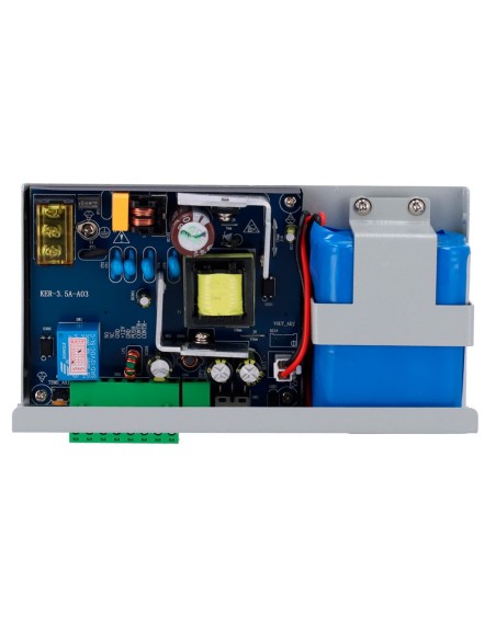 ALIMENTADOR PARA CONTROL DE ACCESO - CONFIGURABLE NO/NC - SALIDA DC 13.5V / 3.5A - SIN CAJA - BATERÍA AUXILIAR DE LITIO 12V / 7A