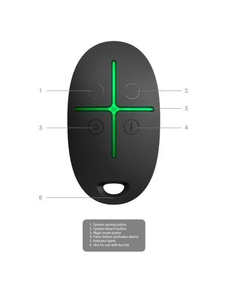 MANDO A DISTANCIA - GRADO 2 - INALÁMBRICO 868 MHZ JEWELLER - ARMADO, DESARMADO, PARCIAL Y PÁNICO - BIDIRECCIONAL - ALIMENTACIÓN