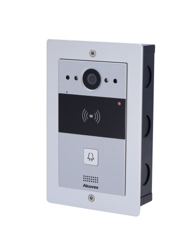 PANEL FRONTAL Y CAJA DE REGISTRO ENCASTRADA - ESPECÍFICA PARA AKUVOX AK-R20A - PANEL: 120 (AL) X 189 (AN) X 3 (FO) MM - CAJA: 17