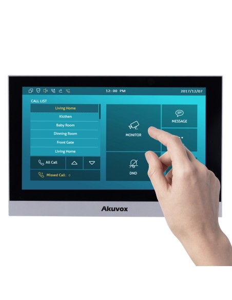 MONITOR LINUX PARA VIDEOPORTERO - PANTALLA TFT DE 7&QUOT; - AUDIO BIDIRECCIONAL CRYSTAL CLEAR - 2 HILOS, WIFI, SIP ESTÁNDAR - MA