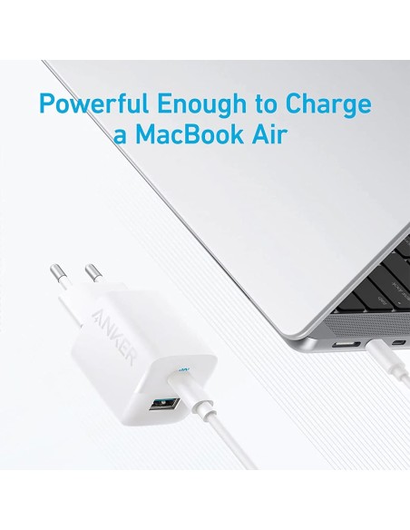 ANKER - USB CHARGER - POWER 33W - FAST CHARGING  - USB-C, USB-A OUTPUTS - WHITE COLOUR