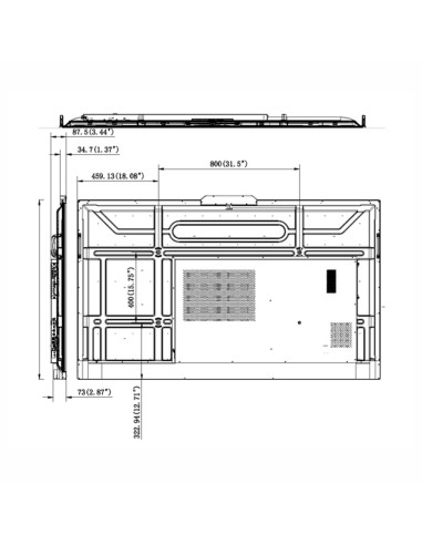 ÉCRAN INTERACTIF 75" 4K DLED - RAPPORT DE CONTRASTE D'IMAGE 1200:1 - LUMINOSITÉ 350 CD/M2 - 1XRS-232, 1XTOUCH-USB, 2XLAN, 2XHDM