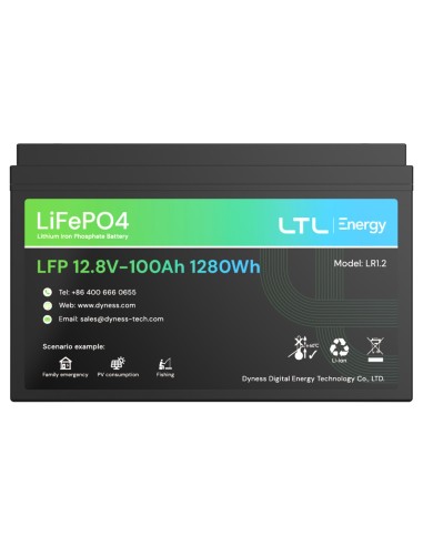 BATERÍA ESTACIONARIA - CAPACIDAD 1280WH - LIFEPO4 12V / 100AH - 3000 CICLOS DE VIDA - HASTA 16 UNIDADES EN PARALELO - IP 65