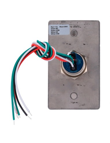 PULSADOR DE LIBERACIÓN DE PUERTA CON LED - USO PROFESIONAL - TESTADO 100.000 USOS - NO/NC/COM | EMPOTRADO O SUPERFICIE - MEDIDAS