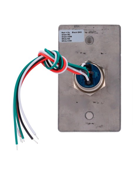 PULSADOR DE LIBERACIÓN DE PUERTA CON LED - USO PROFESIONAL - TESTADO 100.000 USOS - NO/NC/COM | EMPOTRADO O SUPERFICIE - MEDIDAS