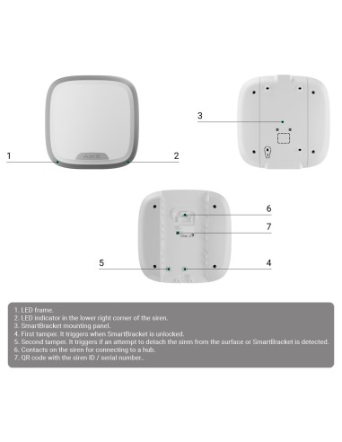 SIRENA EXTERIOR - CERTIFICADO NFA2P Y GRADO 3 - PROTOCOLO FIBRA - AJAX SUPERIOR - TORNILLO DE FIJACIÓN INFERIOR - PRESIÓN SONORA