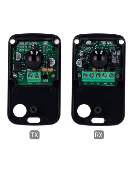 DETECTOR DE BARRERA POR INFRARROJOS - CABLEADO | 1 HAZ - ALCANCE MÁX. DE DETECCIÓN 15/10 M - SALIDA DE RELÉ - ALIMENTACIÓN 12~24