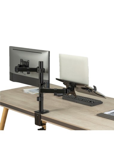 BRAZO PARA MONITOR Y PC - INSTALACIÓN EN MESA - PESO SOPORTADO 9 KG + 4 KG