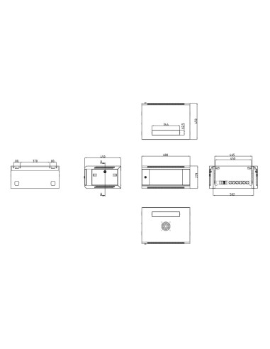 ARMARIO RACK PARA PARED - HASTA 4U RACK DE 19&QUOT; - HASTA 60 KG DE CARGA - CON VENTILACIÓN Y PASACABLES - VENTILADOR INCLUIDO