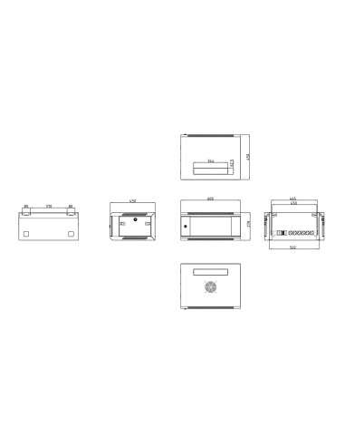 ARMARIO RACK PARA PARED - HASTA 6U RACK DE 19&QUOT; - HASTA 60 KG DE CARGA - CON VENTILACIÓN Y PASACABLES - VENTILADOR Y BANDEJA