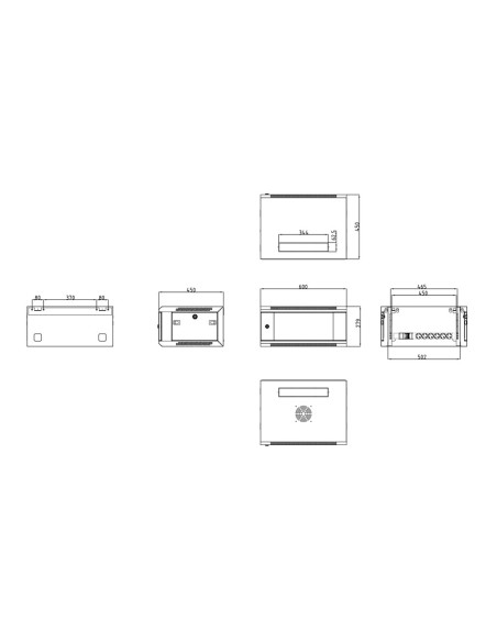 ARMARIO RACK PARA PARED - HASTA 6U RACK DE 19&QUOT; - HASTA 60 KG DE CARGA - CON VENTILACIÓN Y PASACABLES - VENTILADOR Y BANDEJA