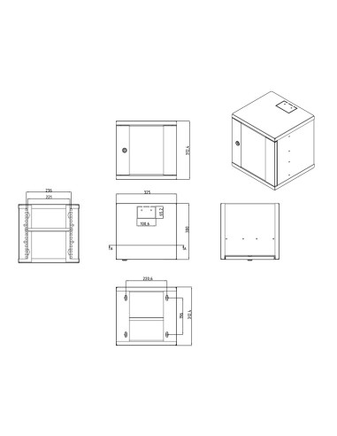 ARMARIO RACK PARA PARED - HASTA 6U RACK DE 10&QUOT; - HASTA 15 KG DE CARGA - CON PASACABLES - BANDEJA INCLUIDA - PROFUNDIDAD 300