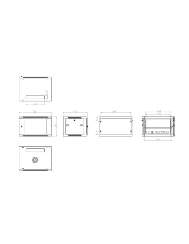 ARMARIO RACK PARA PARED - HASTA 6U RACK DE 19&QUOT; - HASTA 60 KG DE CARGA - CON VENTILACIÓN Y PASACABLES - VENTILADOR, BANDEJA