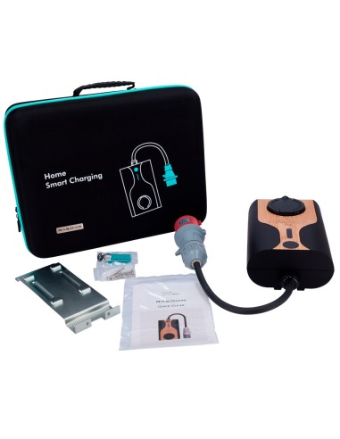 KIT CARGADOR PORTABLE + ADAPTADORES ENCHUFE - POTENCIA 22KW / 32A / TRIFÁSICA - CONECTOR TIPO 2  - ADAPTADORES PARA CABLES - MON