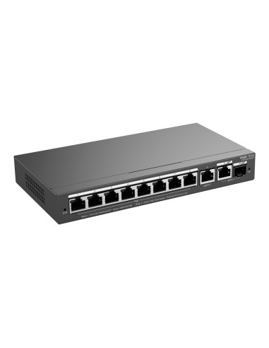 REYEE SWITCH POE CLOUD GESTIONABLE - 8 PUERTOS POE + 2 UPLINK RJ45 + 1 SFP COMBO - VELOCIDAD DE PUERTOS 10/100/1000 MBPS - 30W P