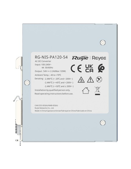 FUENTE DE ALIMENTACIÓN INDUSTRIAL REYEE - SALIDA DC 54 V 2,2A / 120 W - 2 SALIDAS DC - VOLTAJE ENTRADA 100 V ~ 240 V - 125 (AL)