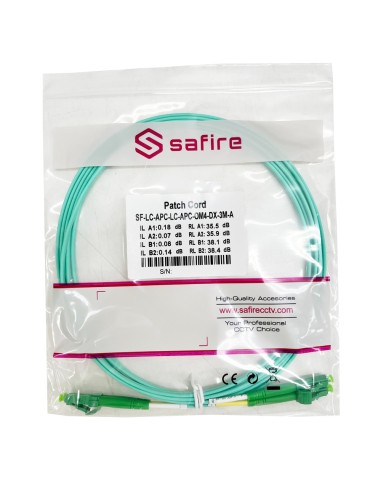 CABLE DE CONEXIÓN DE FIBRA ÓPTICA - FIBRA MULTIMODO OM4 - CONECTOR LC APC DÚPLEX - LONGITUD 3M - CUBIERTA LSZH - COMPATIBILIDAD