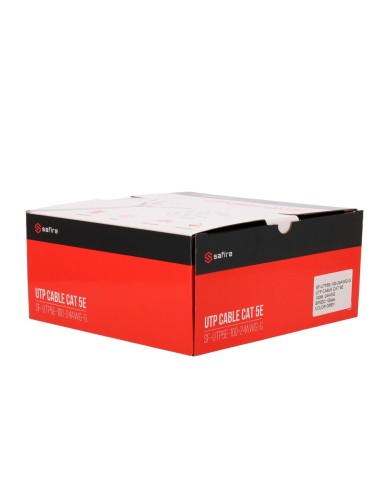 SAFIRE CABLE UTP CATEGORÍA 5E - CONDUCTOR CCA - DIÁMETRO 24 AWG-0,52MM -  CUMPLE CON 90M FLUKE TEST - CUBIERTA EXTERIOR PVC - SE