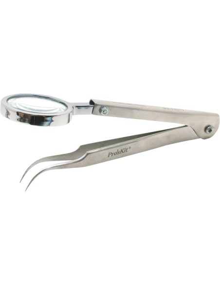 PINZAS DE PUNTAS FINAS CURVAS CON LUPA INCORPORADA HRV6146