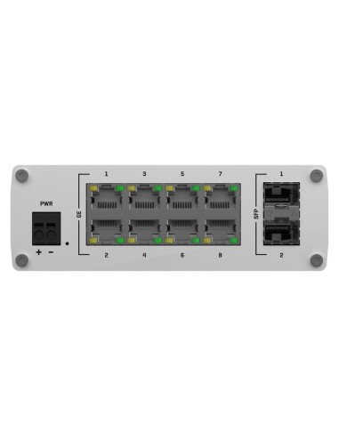 TELTONIKA SWITCH NO GESTIONABLE INDUSTRIAL - 8 PUERTOS ETHERNET RJ45 GIGABIT +2 SFP GIGABIT - RUGERIZADO CARCASA ALUMINIO - PLUG