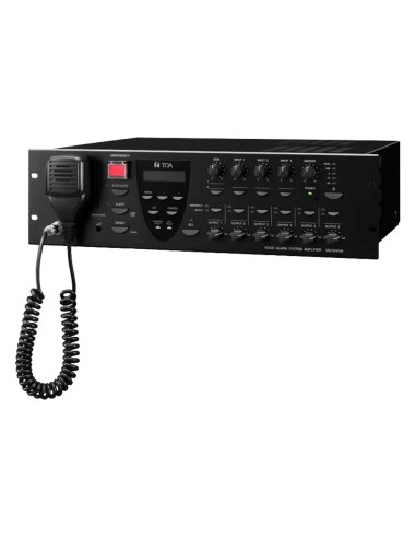 AMPLIFICADOR PRINCIPAL EN54 VM-3000 - 6 SALIDAS DE ALTAVOCES 100V - POTENCIA 360 WRMS - 4 ENTRADAS MIC/LINE - 8/8 ENTRADAS/SALID