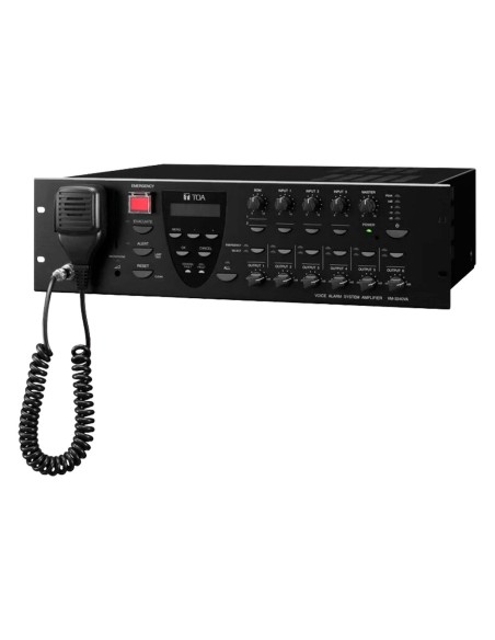 AMPLIFICADOR PRINCIPAL EN54 VM-3000 - 6 SALIDAS DE ALTAVOCES 100V - POTENCIA 360 WRMS - 4 ENTRADAS MIC/LINE - 8/8 ENTRADAS/SALID