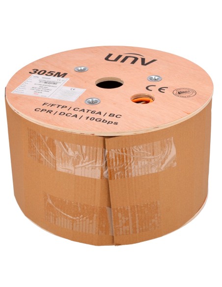 UNIVIEW CABLE F/FTP CATEGORÍA 6A - CONDUCTOR OFC,100% COBRE - DIÁMETRO 23 AWG-0,57MM - CERTIFICADO CPR DCA - CUBIERTA EXTERIOR L