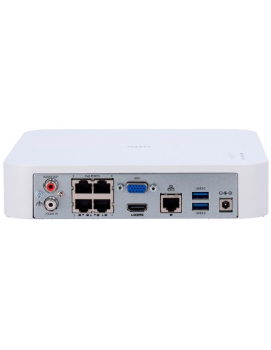 UNIVIEW NVR PRIME - 4 CANALES POE - RESOLUCIÓN MÁXIMA 16 MP - 1 HDD HASTA 16 TB - UMD | SIP | CONTEO | DETECCIÓN FACIAL - ACUSEA