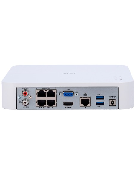 UNIVIEW NVR PRIME - 4 CANALES POE - RESOLUCIÓN MÁXIMA 16 MP - 1 HDD HASTA 16 TB - UMD | SIP | CONTEO | DETECCIÓN FACIAL - ACUSEA
