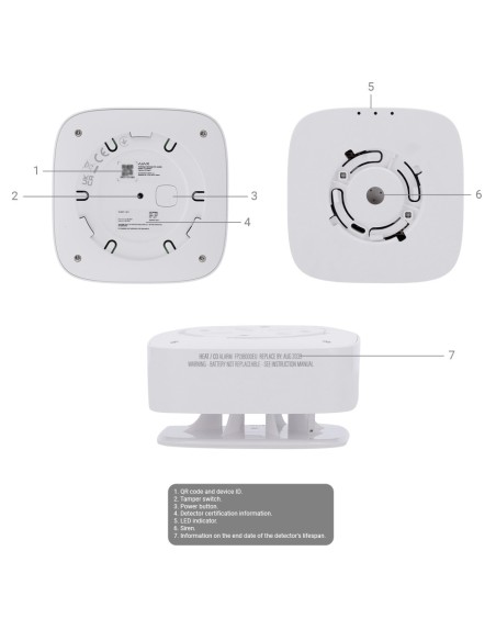 DETECTOR DE CO - BATERÍAS REEMPLAZABLES - INALÁMBRICO 868 MHZ JEWELLER - SIRENA 85 DB INCORPORADA - PERMITE FUNCIONAMIENTO AUTÓN