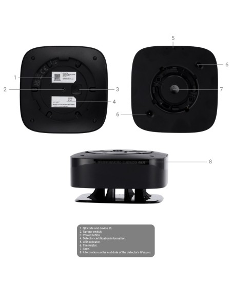 DETECTOR TERMOVELOCIMÉTRICO - BATERÍAS INTEGRADAS - INALÁMBRICO 868 MHZ JEWELLER - SIRENA 85 DB INCORPORADA - PERMITE FUNCIONAMI