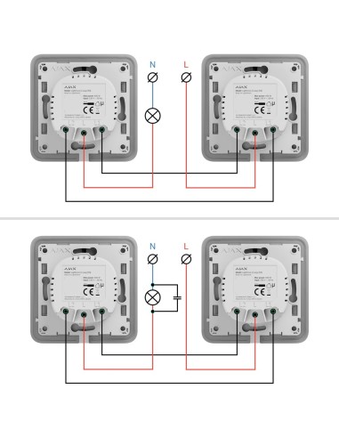 RELÉ PARA INTERRUPTOR DE LUZ CONMUTABLE - INALÁMBRICO 868 MHZ JEWELLER - ALCANCE DE COMUNICACIÓN HASTA 1100 M - ALIMENTACIÓN 230