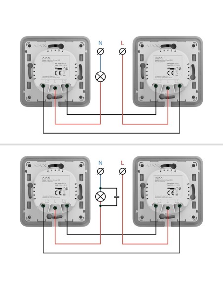 RELÉ PARA INTERRUPTOR DE LUZ CONMUTABLE - INALÁMBRICO 868 MHZ JEWELLER - ALCANCE DE COMUNICACIÓN HASTA 1100 M - ALIMENTACIÓN 230