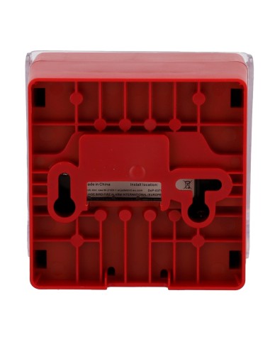 PULSADOR ANALÓGICO JADE BIRD - REARMABLE, TAPA DE PROTECCIÓN INCLUÍDA - INDICADOR LUMINOSO Y VISUAL DE ACTIVACIÓN - CONTACTO SEC