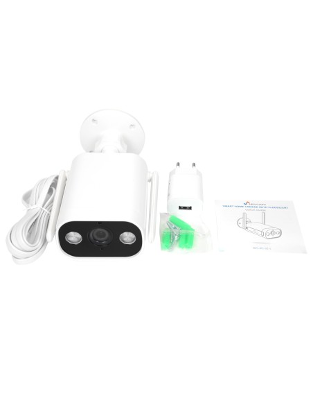 NIVIAN SMART CÁMARA 2K - WIFI 2.4 GHZ - APTA PARA EXTERIOR | IR HASTA 10 M - LUZ BLANCA / DETECCIÓN DE PERSONAS - GRABACIÓN EN T