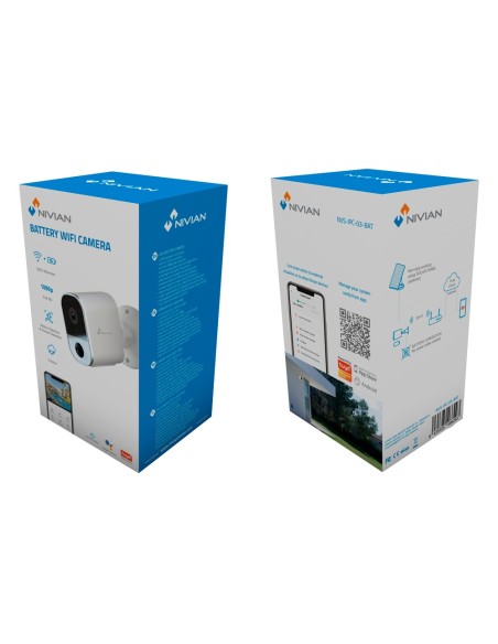 NIVIAN SMART CÁMARA 1080P - WIFI 2.4 GHZ - APTA PARA EXTERIOR | IR HASTA 8 M - BATERÍA 5200MAH / PIR / DETECCIÓN DE PERSONAS - G