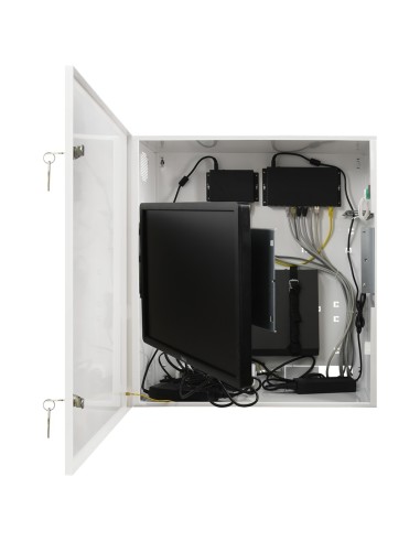 CAJA DE SEGURIDAD - ESPECIAL PARA INSTALACIÓN EN PARED - FORMATO VERTICAL - 2 LLAVES Y CERRADURAS  - ENTRADAS PARA CABLEADO - PA