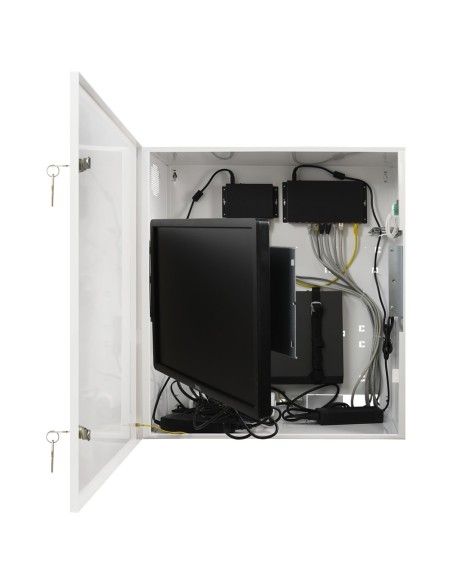 CAJA DE SEGURIDAD - ESPECIAL PARA INSTALACIÓN EN PARED - FORMATO VERTICAL - 2 LLAVES Y CERRADURAS  - ENTRADAS PARA CABLEADO - PA